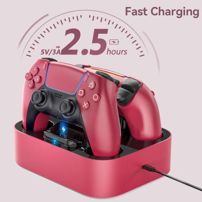 NEWDERY PS5 Controller Charging Station - color: Red