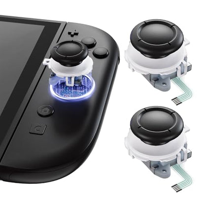 eXtremeRate Replacement 3D Joystick for Nintendo Switch 2 JoyCon, Controller Left Right Analog Stick Thumbsticks with Repair Tools for JoyCon 2, Multi-Colors Options - White - color: White