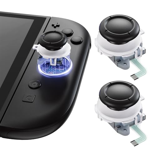 eXtremeRate Replacement 3D Joystick for Nintendo Switch 2 JoyCon, Controller Left Right Analog Stick Thumbsticks with Repair Tools for JoyCon 2, Multi-Colors Options - White - color: White