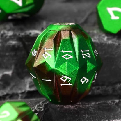 FONVGOGO Metal DND Dice Set for Dungeons and Dragon Dice Collector Gift RPG | Unique Cool Stonehenge Design,Polyhedral D and D Dice for DND Lovers Tabletop Role Playing Games TTRPG, Black Green - color: S Black Green