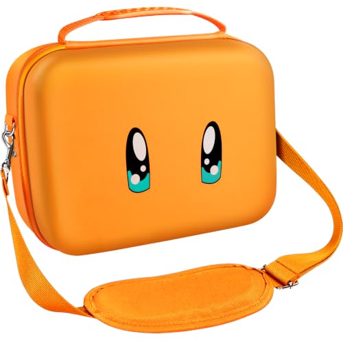 ivoler Carrying Storage Case for Nintendo Switch/For Switch OLED Model (2021),Portable Travel All Protective Hard Messenger Bag Soft Lining 18 Games for Switch Console Pro Controller Orange - color: Orange, size: 6.2''/7.0''