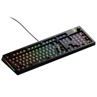 GLORIOUS Gaming - GMMK 3 PRO Barebones Custom Keyboard Kit w/Knob, Custom Modular Aluminum Body & Gasket System, Hotswappable 100% Keyboard, Sound Dampening Foam, Aluminum Switch Plate ANSI (Black) - color: Black, size: Full Size, style: GMMK 3 Pro