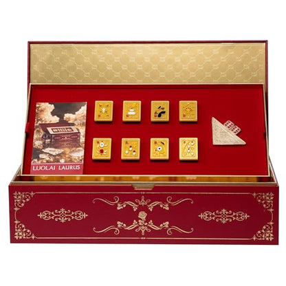 Luxury Mahjong Set in Elegant Gift Box with Large Acrylic Tiles | Chinese Mahjong Game Set for Adults, Easy-to-Handle Tiles, Luxury Tabletop Set for Gifting, Family Gatherings & Travel - color: Red 2