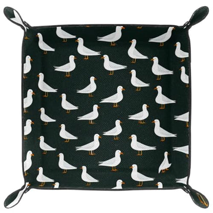 Dice Trays Birds Holder Storage Box for Dice Games Like RPG DND, Leather Dice Holder Portable Folding Rolling Dice Tray, 16x16cm - color: Multi 4