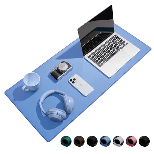 Reniteco Waterproof Large Office & Gaming Mouse Pad, 31.5" x 11.8" x 0.12" | Anti-Fray Stitched Edges, Premium Textured Surface, Non-Slip Rubber Base, Water and Stain Resistant Protection - color: Matte Blue, size: 31.5''x 11.8''x0.12"