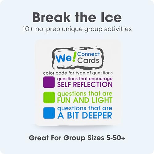 We! Connect Cards - Conversation Cards to Build Trust & Connection - Ideal Office Games, Ice Breakers & Educational Team Building Games - Featured by TEDx (60 Color-Coded Pieces) - color: We! Connect Cards