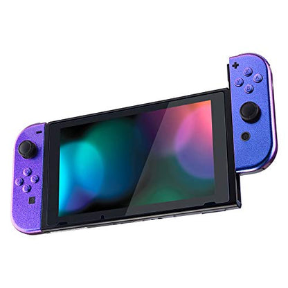 eXtremeRate DIY Replacement Shell Buttons for Nintendo Switch & Switch OLED, Chameleon Purple BlueCustom Housing Case with Full Set Button for Joycon Handheld Controller - Console Shell NOT Included - color: Chameleon Purple Blue