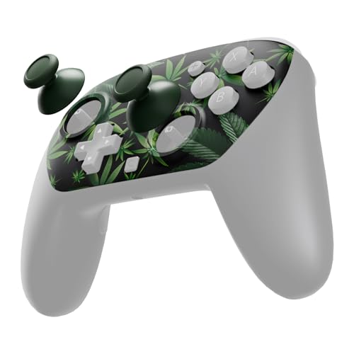 eXtremeRate DIY Replacement Faceplate Shell for Nintendo Switch 2 Pro Controller, Custom Front Housing Case, Thumbsticks and Screwdriver Tools for Switch 2 Pro Controller - Green Weeds - color: Green Weeds