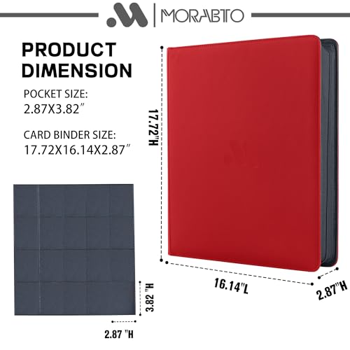 Card Binder 20 Pocket,Trading Card Binder Holds up to 2000 Cards with 50 Sleeves,Zipper Card Holder Album Compatible with TCG Card/Game Cards/Sports Card - color: Red, size: 20 Pocket 2000