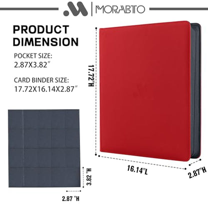 Card Binder 20 Pocket,Trading Card Binder Holds up to 2000 Cards with 50 Sleeves,Zipper Card Holder Album Compatible with TCG Card/Game Cards/Sports Card - color: Red, size: 20 Pocket 2000