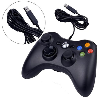 USonline911 USB Wired Controller Replacement for Xbox 360 Joypad Vibration Gamepad Joystick for PC Controller for Windows 7/8 / 10(Black
