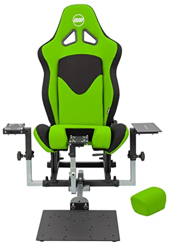 SimFab Modular Flight Simulator Cockpit For Combat Simulation. DCS Edition. Compatible With Thrustmaster Warthog, WinWing, VirPil, VKB And Alike Controls. Upgradable To General Aviation, Space Sim Or Sim Racing. (green seat) - color: green seat