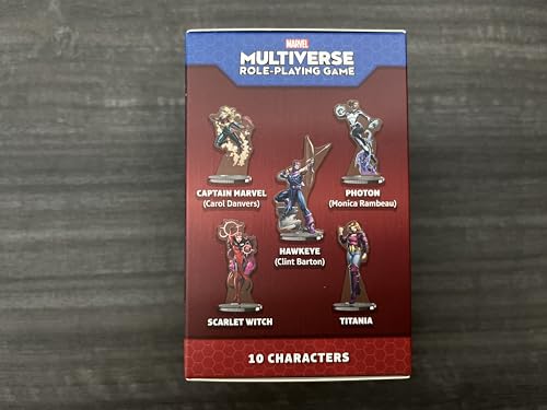 Marvel Multiverse RPG 2D Mini Pack #1 | Iconic Heroes & Villains! 10 Acrylic Standees with Bases & Collector Cards, Strategy Game, Ages 14+, 2-4 Players