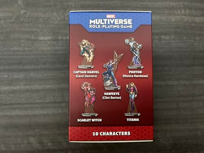 Marvel Multiverse RPG 2D Mini Pack #1 | Iconic Heroes & Villains! 10 Acrylic Standees with Bases & Collector Cards, Strategy Game, Ages 14+, 2-4 Players