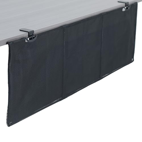 VIVO Black Clamp-on 48 inch Desk Cable Management Sleeve, DESK-SKIRT-48P | Privacy Desk Skirt, Cable Organizer, Wire Hider Kit Panel System - size: 48" Panel
