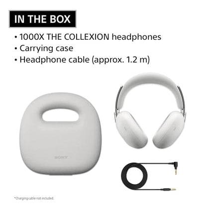 Sony 1000X THE COLLEXION Wireless Noise Cancelling Headphones, Platinum | Luxury Comfort with Curated Materials, HD NC Processor QN3, 12 Microphones, Mastered by Engineers, Up to 24 Hrs of Battery - color: Platinum
