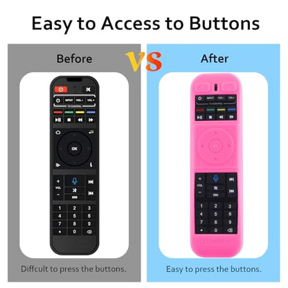 LEFXMOPHY Remote Cover for Super Box S5 PRO, S4 PRO, S5 S 5 S6 MAX 2024 2025, S 6-Ultra, S 6-MAX TV Voice Remote Case Pink Sleeve Glow in Dark - color: PINK
