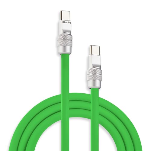chubbycable Chubby 2.0 USB C 240W Fast Charging Cable Silicone Soft Durable USB C Cable Extra Thick Charger Cord Compatible with iPhone 17-15 Series iPad, Green, Type-C to Type-C, 3.3FT - color: Green, size: 3.3ft (1m), style: Type C-Type C