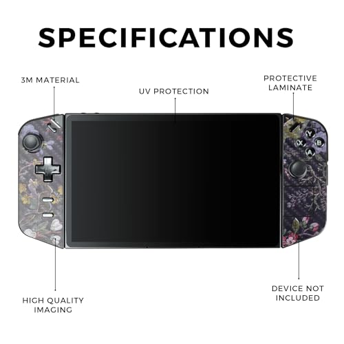 Carbon Fiber Gaming Skin Compatible with Lenovo Legion Go - Midnight Blossom - Premium 3M Vinyl Protective Wrap Decal Cover - Easy to Apply | Crafted in The USA by MightySkins - color: Midnight Blossom, style: Carbon Fiber Textured Finish