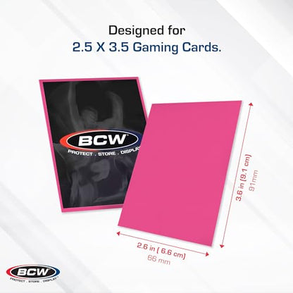 BCW Deck Guard - Double Matte Pink Card Sleeves | Acid-Free, Archival-Safe, No PVC | Anti-Glare Matte Finish | Fits Standard 2½" x 3½" Game Cards | Durable Deck Protector Sleeves | 50 Ct - color: Pink