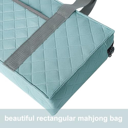 ZGME American Mahjong Set,166 White Tiles with Blue Rectangular Bag and Accessories,4 All-in-One Mahjong Racks with Pushers,Complete Western Mahjong Set - color: Blue