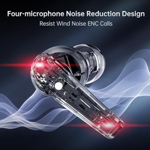 Machenike TH60 Gaming Wireless Earbuds, Ultra-Low Latency, Active Noise Cancelling Mic, Dual Mode 2.4Ghz & Bluetooth, 36-Hour Battery Life, IPX5 Waterproof, Hi-Fi Sound, VR, Switch, Pc, Phone