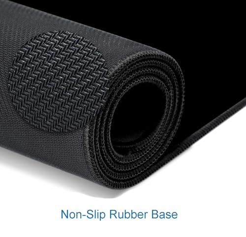 Black Large Gaming Mouse Pad with Stitched Edges, Desk Pad Extended Keyboard Mat, Non-Slip Rubber Base Mousepads for Laptop, Office, Home, 31.5X11.8 inch - color: 24 Black