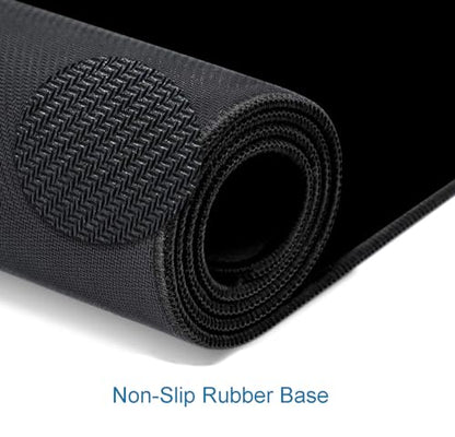 Black Large Gaming Mouse Pad with Stitched Edges, Desk Pad Extended Keyboard Mat, Non-Slip Rubber Base Mousepads for Laptop, Office, Home, 31.5X11.8 inch - color: 24 Black