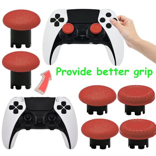 6 Pack Interchangeable Thumbstick Caps for PS5 DualSense Edge Controller Joysticks, DualSense Edge Controller Swappable Thumbsticks Replacement for PS5 Edge Controller (Red) - color: Red