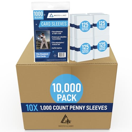 Premium Penny Sleeves for Trading Cards | Soft Trading Card Sleeves for Baseball Cards, Ultra Clear Plastic Pro Sports Card Sleeve, Football, MTG Collector Sleeve (Standard + Thick Options Available) - style: Standard - 10,000 Count