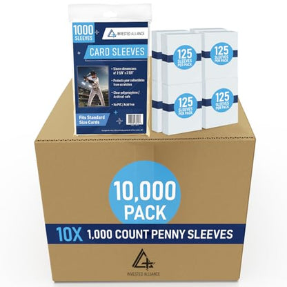 Premium Penny Sleeves for Trading Cards | Soft Trading Card Sleeves for Baseball Cards, Ultra Clear Plastic Pro Sports Card Sleeve, Football, MTG Collector Sleeve (Standard + Thick Options Available) - style: Standard - 10,000 Count