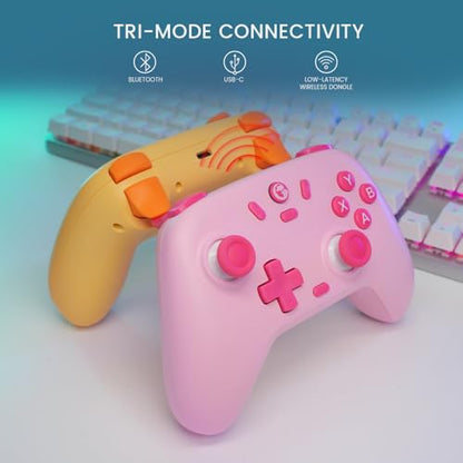 GameSir Nova Lite Wireless Controller for PC,Hall Effect Sticks & Trigger | Bluetooth Controller Gamepad with Hall Effect Trigger,Turbo,Rumble Vibration,Android, Switch & Steam Deck - color: Nova Lite(Pink)