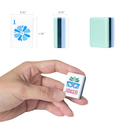 Jongyance American Mahjong Set(4 Layer) with Blue Carrying Bag, 160 Engraved Acrylic Tiles, 4 All-in-One Rack/Pushers, Mahjong Tiles Set (Ma Jong, Mah-Jongg, Majiang) - color: Green