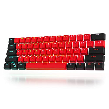 (keycap only) PBT keycap, 104-key Customization, 60% Backlight with Key Puller OEM Configuration American Layout, Suitable for 61/87/104 Mechanical Keyboard (Red+Black) - color: Red+Black