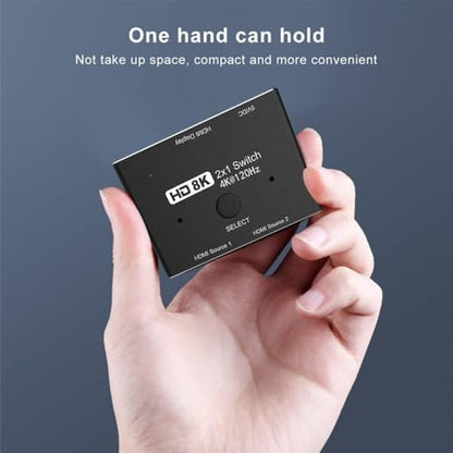 HDMI 2.1 Ultra HD 8K High Speed 48Gbps Directional Switch Adapter 2in 1out 8K@60Hz 4K@120Hz Converter Compatible with XBOX PS5 Projectors Monitors | Ultra HD 8K 4K, Directional 2in 1out Adapter, Compatible with XBOX PS5 Projectors Monitors,120Hz Refresh R