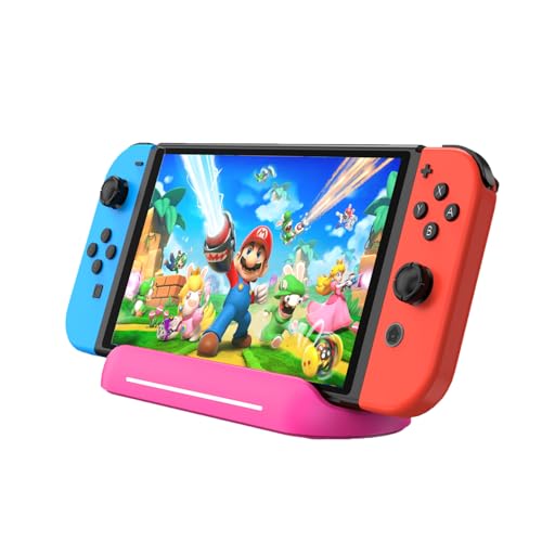 5 in 1 Switch Dock for Nintendo Switch OLED TV Adapter Switch Docking Station with HDMI USB 3.0 Port Type C Charging Type C Connectors Travel Switch Base Portable USB C Hub Stand - color: Pink