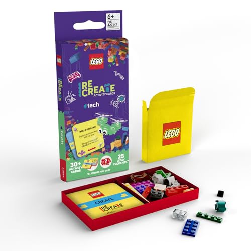 LEGO Recreate Activity Cards – Tech | Build & Play Game with 30+ Activity Cards & 25 LEGO Elements | Ages 6+ - style: Tech