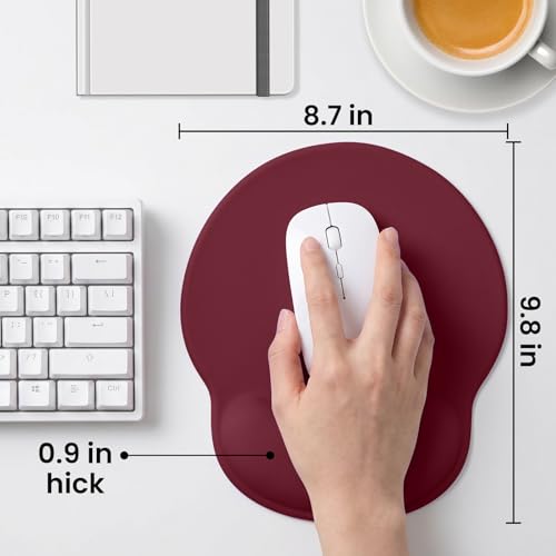 Mouse pad with Wrist Rest,Relieving Pain Memory Foam Computer pad, Ergonomic Desktop Mouse, Silicone Material Mouse pad, with Non-Slip PU Base (red) - color: red