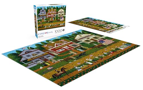 Buffalo Games - Charles Wysocki Young Patriots - 1000 Piece Jigsaw Puzzle | Art by Charles Wysocki, Frameable Art, Made in USA, Recycled Board, Includes Poster, Challenging, intermediate to expert - color: Young Patriots