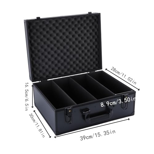 Card Storage Box Aluminum Storage Box for Valuable Card Collection Trading Card Organizer Aluminum Box Organizer for, 4 Compartments