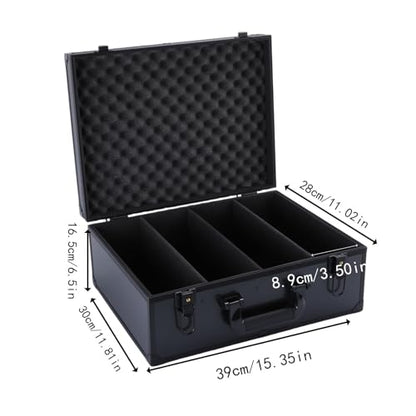 Card Storage Box Aluminum Storage Box for Valuable Card Collection Trading Card Organizer Aluminum Box Organizer for, 4 Compartments