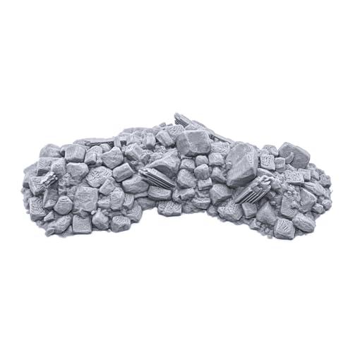 EnderToys Debris Piles by Printable Scenery, 3D Printed Tabletop RPG Scenery and Wargame Terrain 28mm Miniatures, Grey