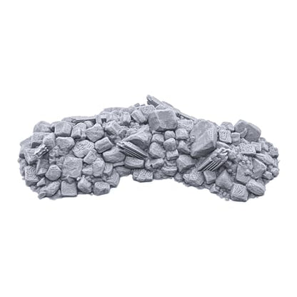 EnderToys Debris Piles by Printable Scenery, 3D Printed Tabletop RPG Scenery and Wargame Terrain 28mm Miniatures, Grey