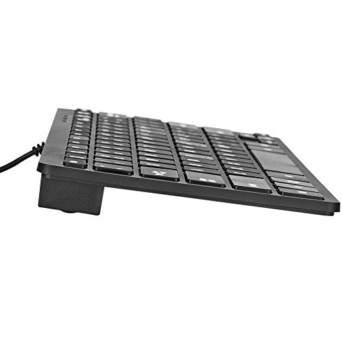 iKKEGOL USB Mini Slim Wired 78 Key Small Super Thin Compact Keyboard for Desktop Laptop PC Win 7 Mac (Black) - color: Black