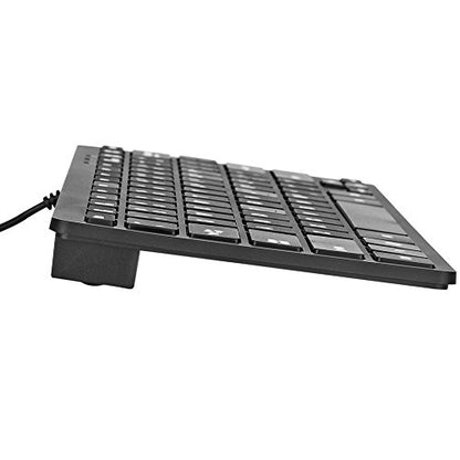 iKKEGOL USB Mini Slim Wired 78 Key Small Super Thin Compact Keyboard for Desktop Laptop PC Win 7 Mac (Black) - color: Black
