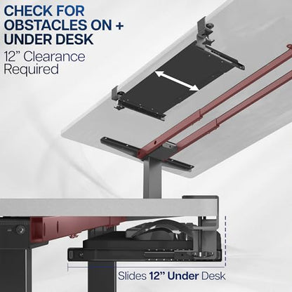 VIVO Small Keyboard Tray, Under Desk Pull Out with Extra Sturdy C Clamp Mount System, 20 (26 Including Clamps) x 11 inch Slide-Out Computer Platform Drawer, White, MOUNT-KB05ES-W | Keyboard Tray for Typing, Slide Out Platform, Extra Sturdy C-Clamp Mount S