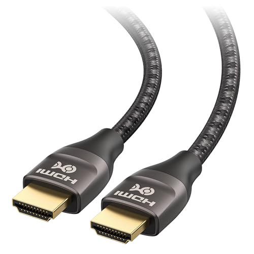 Cable Matters Premium Braided 48Gbps 8K HDMI Cable, 6.6ft/2m | 8K@60Hz, 4K@240Hz, HDR, Graphite Black, Compatible with PS5, Xbox Series X/S, RTX/RX GPUs, Apple TV - size: 6.6 ft