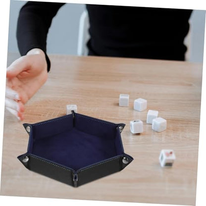 BESPORTBLE Folding Pu Dice Tray for Tabletop Games Storage Organizer Design for Dice Keys Jewelry and Items
