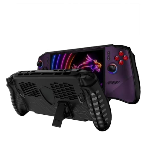 Protective Cover Case for MSI Claw 8 EX AI+ Gaming Handheld Console with Stand Base, Ergonomic Grip Cover Shockproof TPU Protective Sleeve for MSI Claw 8 EX AI+ Accessories