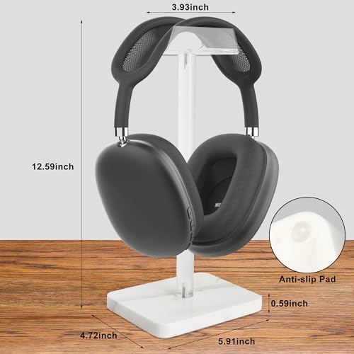 Acrylic Marble Headset Holder Headphone Holders for Desk, Gaming Headphone Stand,Universal Holder for Music Headset Accessories 1 Pack(DP029) - color: white
